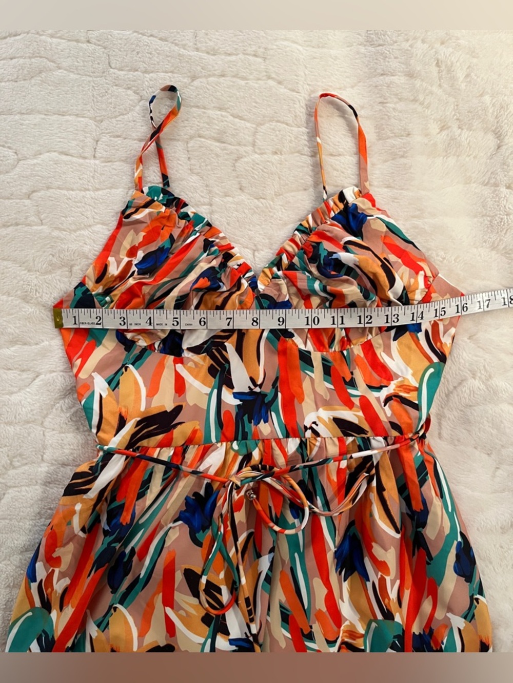 Commense Multicolor Orange & Green Midi Dress - Picture 7 of 9
